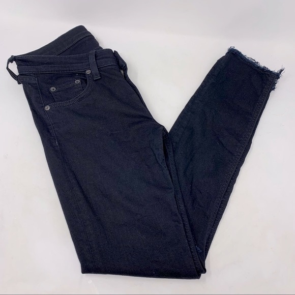 Rag & Bone Frayed Nero Capri Jeans Black Size 27 - Picture 1 of 12
